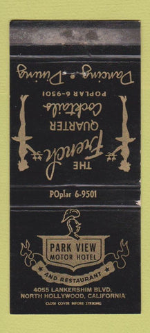 Matchbook Cover - Park View Motor Hotel North Hollywood CA girlie WEAR 30 Strike