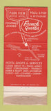 Matchbook Cover - Park View Motor Hotel North Hollywood CA girlie WEAR 30 Strike