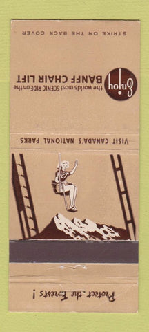 Matchbook Cover - Banff Chair Lift Skiing AB 21 Strike Feature