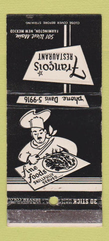 Matchbook Cover - Francois Restaurant Farmington NM WEAR 30 Stick