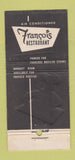 Matchbook Cover - Francois Restaurant Farmington NM WEAR 30 Stick
