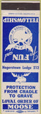 Matchbook Cover - Moose Lodge Hagerstown MD