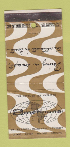 Matchbook Cover - Americana Miami Beach FL WEAR 30 Stick