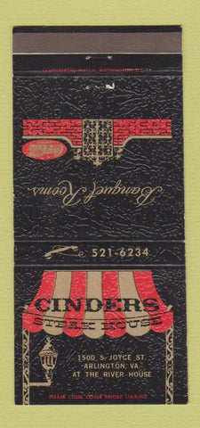Matchbook Cover - Cinders Steak House Arlington VA 30 Strike