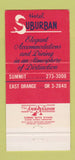 Matchbook Cover - Hotel Suburban East Orange NJ 30 Strike