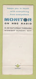 Matchbook Cover - Monitor NBC Radio  Show WEAR 30 Stick