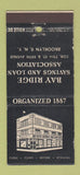 Matchbook Cover - Bay Ridge Savings Brooklyn NY 30 Stick