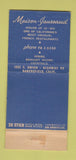 Matchbook Cover - Maison Jaussaud French Restaurant Bakersfield CA WEAR 30 Stick