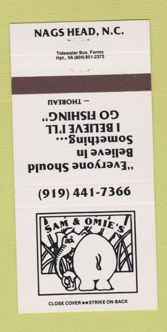 Matchbook Cover - Sam & Omie's Nags Head NC 30 Strike