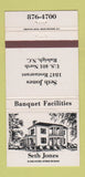 Matchbook Cover - Seth Jones 1847 Restaurant Raleigh NC 30 Strike