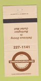 Matchbook Cover - Underground Restaurant  Greensboro NC 30 Strike