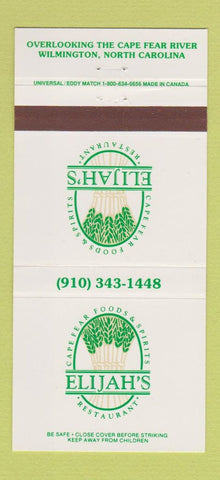 Matchbook Cover - Elijah's Restaurant Wilmington NC 30 Strike