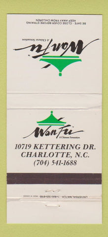 Matchbook Cover - Wan Fu Chinese Restaurant Charlotte NC 30 Strike