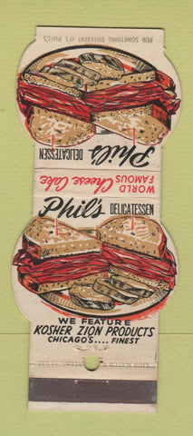 Matchbook Cover - Phil's Deli Dallas TX Contour 30 Strike