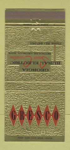 Matchbook Cover - Georgia Rural Electric Reynolds GA 30 Strike