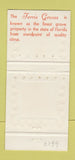 Matchbook Cover Ferris Grove Floral City FL Citrus Oranges Grapefruit 30 Strike