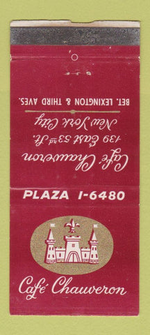 Matchbook Cover - Cafe Chauveron New York City WORN 30 Stick