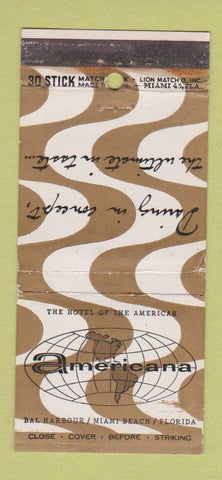Matchbook Cover - Americana Miami Beach FL 30 Stick