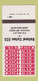 Matchbook Cover - National Carbon Credit Union Anmoore WV 30 Strike