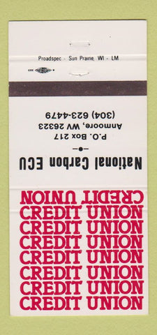 Matchbook Cover - National Carbon Credit Union Anmoore WV 30 Strike