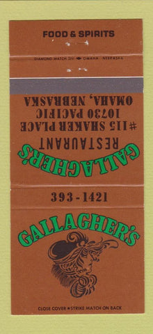 Matchbook Cover - Gallagher's Restaurant Omaha NE 30 Strike