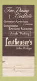 Matchbook Cover - Leutheuser's Saline MI German Restaurant 30 Strike
