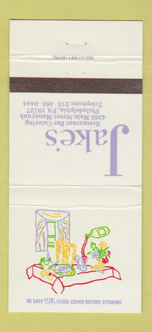 Matchbook Cover - Jake's Restaurant Philadelphia PA 30 Strike