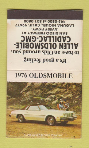 Matchbook Cover 1976 Oldsmobile Cadillac Laguna Niguel CA WEAR BOBTAIL 30 Strike