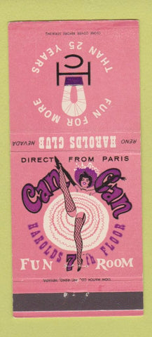 Matchbook Cover - Harolds Club Casino Reno NV Girlie #2 pink 30 Strike