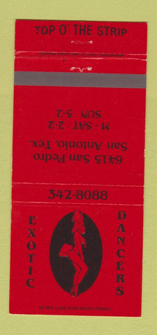 Matchbook Cover - Top o the Strip Club girlie San Antonio TX 30 Strike
