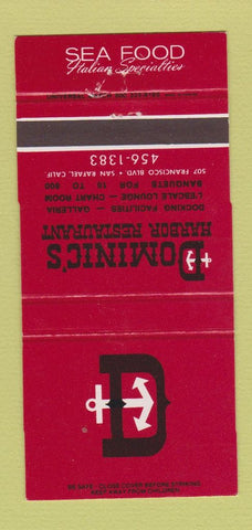 Matchbook Cover - Dominic's Harbor Restaurant San Rafael CA 30 Strike
