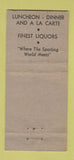 Matchbook Cover - Tiger Lily Lounge New York City WEAR 30 Stick