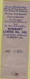 Matchbook Cover - Matchbook Cover Moose Lodge Sunbury PA WORN