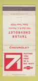 Matchbook Cover - 1971 Chevrolet Taylor Dallas TX WEAR 30 Strike