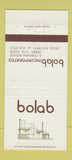 Matchbook Cover - Bolab Inc Derry NH Laboratory Products 30 Strike