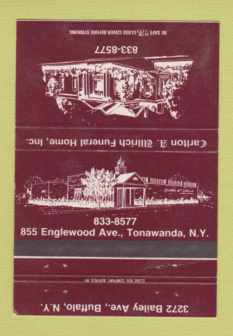 Matchbook Cover - Carlton Ullrich Funeral Home Buffalo NY 40 Strike