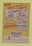 Matchbook Cover - Simoniz Car Polish Finish WEAR 40 Strike