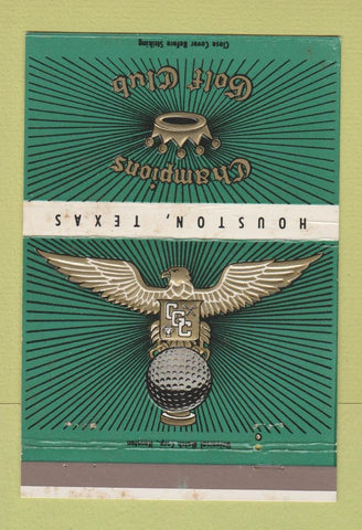 Matchbook Cover - Champions Golf Club Houston TX 40 Strike