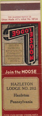 Matchbook Cover - Matchbook Cover Moose Lodge Hazleton PA
