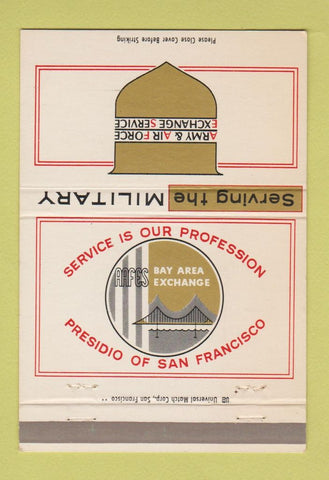 Matchbook Cover - Army Air Force Exchange San Francisco CA Presidio 40 Strike