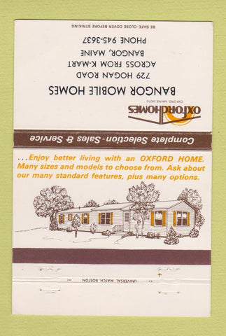 Matchbook Cover - Bangor Mobile Homes Bangor ME 40 Strike