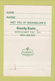 Matchbook Cover - Maximilian's Royal Oak MI 40 Strike