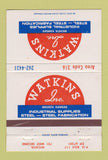 Matchbook Cover - Watkins Industrial Supply Wichita KS 40 Strike