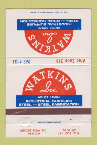 Matchbook Cover - Watkins Industrial Supply Wichita KS 40 Strike