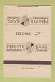 Matchbook Cover - Heights Bank Harker Heights TX 40 Strike
