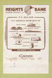 Matchbook Cover - Heights Bank Harker Heights TX 40 Strike