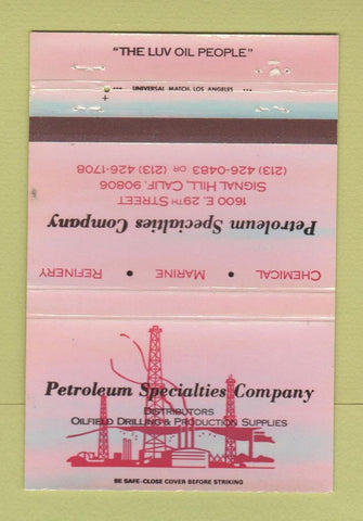 Matchbook Cover - Petroleum Specialties Signal Hill CA oil gas 40 Strike