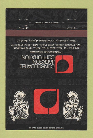Matchbook Cover - Consolidated Jackson West Plains Mountain Grove MO 40 Strike