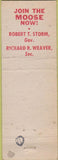 Matchbook Cover - Matchbook Cover Moose Lodge McSherrystown PA