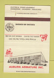 Matchbook Cover - Auburn Armature Syracuse NY 40 Strike